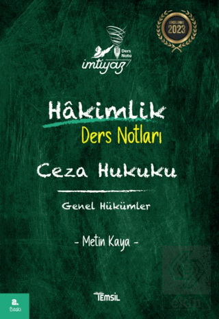 İmtiyaz Ceza Hukuku Genel Hükümler Hakimlik Ders N