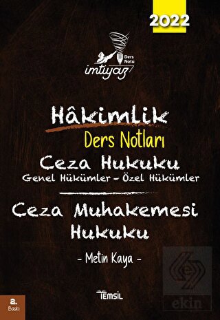İmtiyaz Hakimlik Ders Notları Ceza Hukuku Genel H