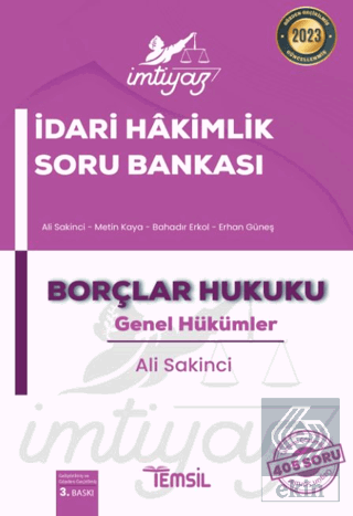 İmtiyaz İdari Hakimlik Soru Bankası Borçlar Hukuku