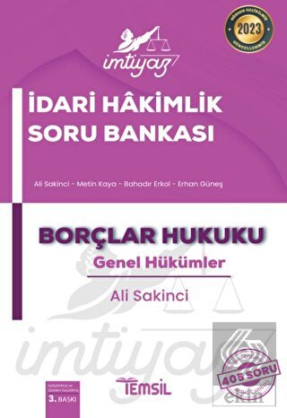 İmtiyaz İdari Hakimlik Soru Bankası Borçlar Hukuku
