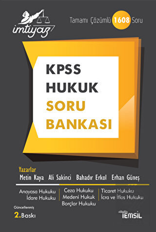 İmtiyaz KPSS Hukuk Soru Bankası Temsil Kitap
