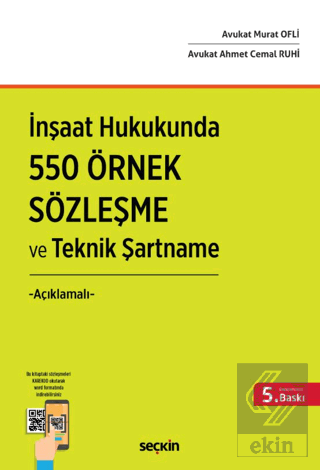 İnşaat Hukukunda 550 Örnek Sözleşme ve Teknik Şartname