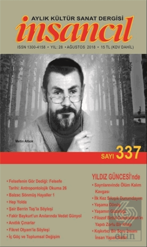 İnsancıl Aylık Kültür Sanat Dergisi Sayı: 337 Ağustos 2018