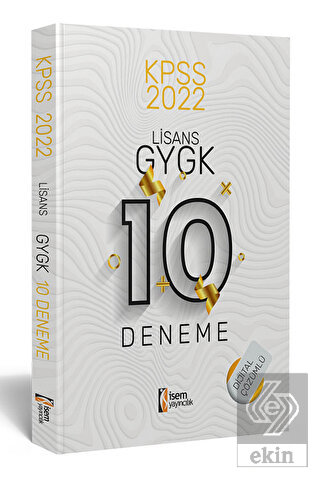 İsem Yayınları 2022 KPSS Genel Yetenek Genel Kültür 10 Deneme Dijital 