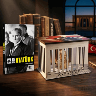 İyi ki Varsın Atatürk ve Atatürk Büstlü Ahşap Anıtkabir Işıklı Maket