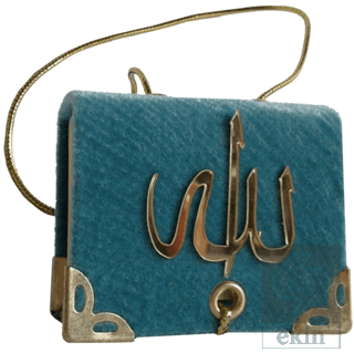 Kadife Kaplı Mini Boy Askılı Kur'an-i Kerim - 054K