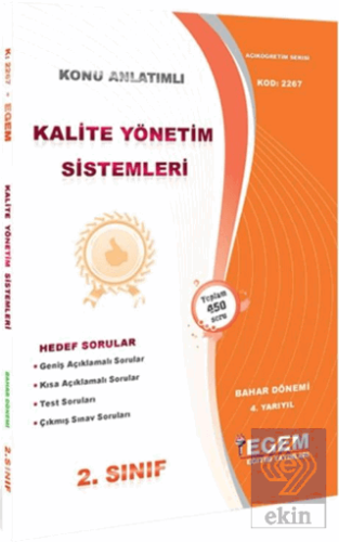 Kalite Yönetim Sistemleri Bahar Dönemi Konu Anlatımlı Soru Bankası
