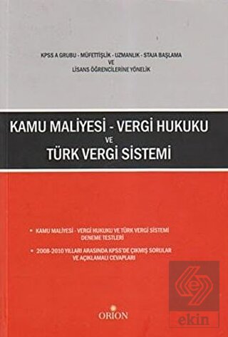 Kamu Maliyesi - Vergi Hukuku ve Türk Vergi Sistemi