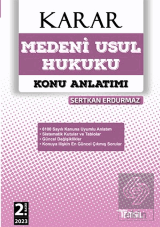 Karar Medeni Usul Hukuku Konu Anlatımı 2021