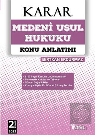 Karar Medeni Usul Hukuku Konu Anlatımı 2021