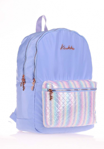 KAUKKO BRIGHT SIRT ÇANTASI (KAPİTONE-FLORAL MAVİ)