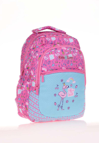 KAUKKO KIDS&LOVE SIRT ÇANTASI (PATERNED FLAMINGO)