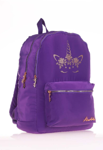 KAUKKO PRINT SIRT ÇANTASI (MOR)