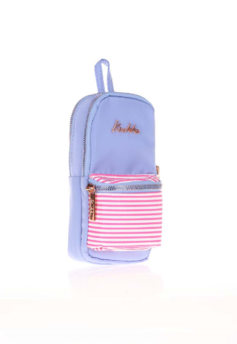 KAUKKO SOFT FLORAL JUNIOR BAG KALEM ÇANTASI (BLUE)