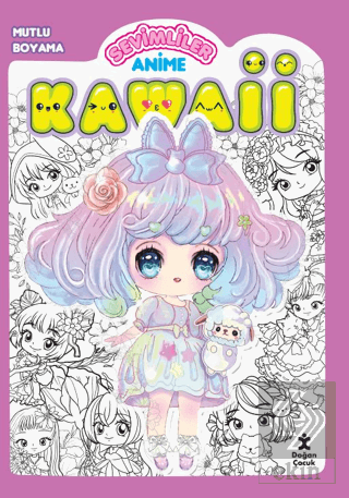 Kawaii Anime Mutlu Boyama 1 - Mor