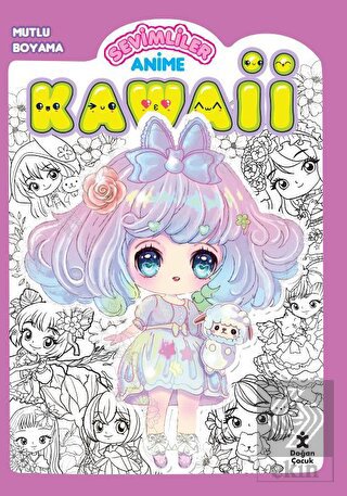 Kawaii Anime Mutlu Boyama 1 - Mor