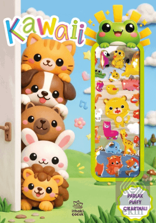 Kawaii - Puffy Parlak Çıkartmalı Boyama Kitabı