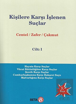 Kişilere Karşı İşlenen Suçlar Cilt 1