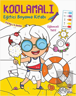 Kodlamalı Eğitici Boyama Kitabı - Eğlenceli Tatil