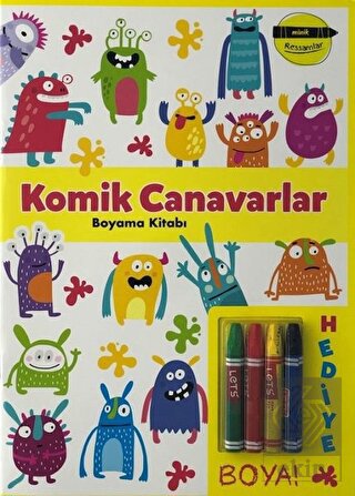 Komik Canavarlar Boyama Kitabı - Minik Ressamlar