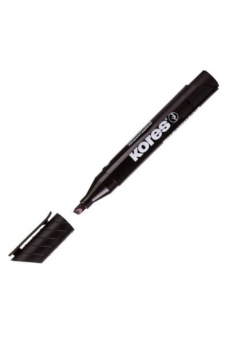 Kores Permanent Markör Kesik Uçlu Siyah