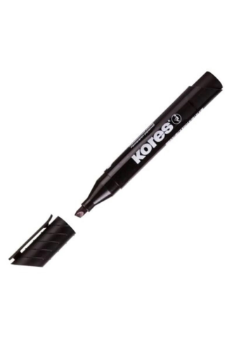 Kores Permanent Markör Kesik Uçlu Siyah
