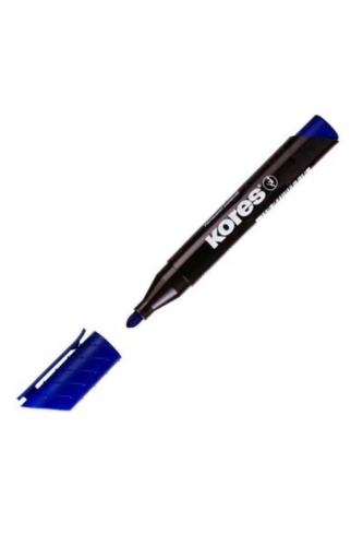 Kores Permanent Markör Yuvarlak Uçlu Mavi