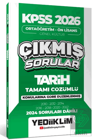 KPSS 2026 Ortaöğretim - Ön Lisans Tarih Konularına Göre Çıkmış Sorular