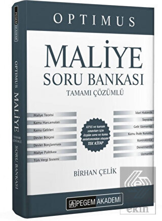 KPSS A Grubu Optimus Maliye Tamamı Çözümlü Soru Ba