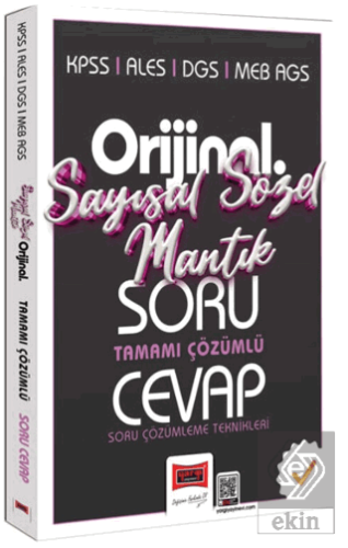 KPSS ALES DGS MEB-AGS Orijinal Sayısal-Sözel Mantık Tamamı Çözümlü Sor