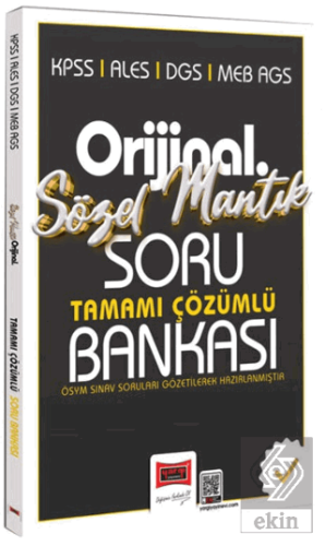 KPSS ALES DGS MEB-AGS Orijinal Sözel Mantık Tamamı Çözümlü Soru Bankas