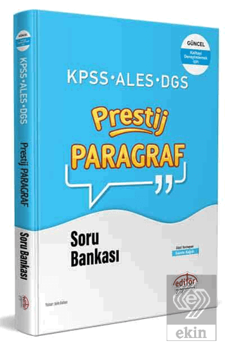 KPSS - ALES - DGS Prestij Paragraf Soru Bankası