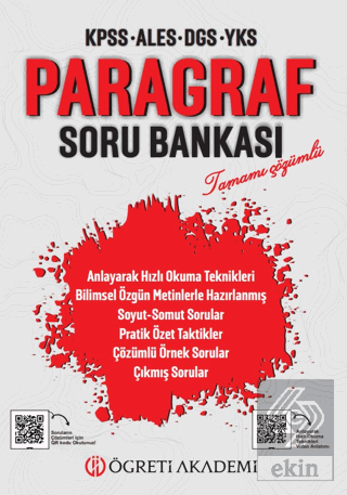 KPSS ALES DGS YKS Paragraf Soru Bankası