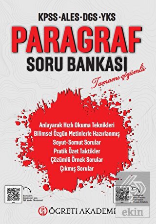 KPSS ALES DGS YKS Paragraf Soru Bankası