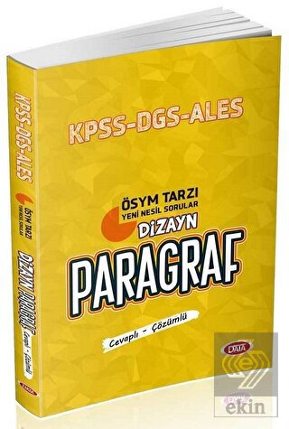 KPSS DGS ALES Dizayn Paragraf Soru Bankası Cevaplı