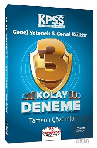 KPSS Genel Yetenek Genel Kültür Kolay 3 Deneme Çöz