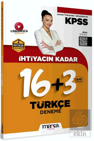 KPSS İhtiyacın Kadar Türkçe 16+3 Deneme Hale Karataş Marka Yayınları S