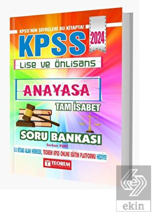 KPSS Lise Ön Lisans Tam İsabet Anayasa Soru Bankas