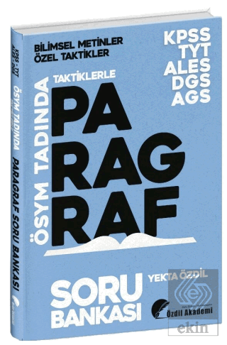 KPSS MEB-AGS ALES DGS TYT Taktiklerle ÖSYM Tadında Paragraf Soru Banka