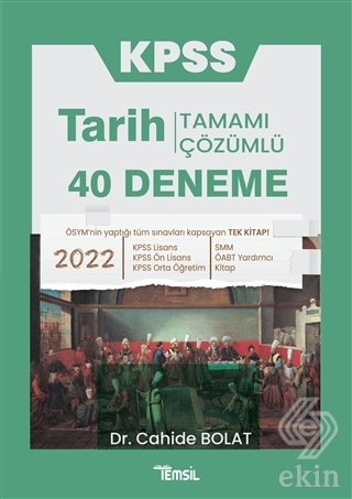 KPSS Tarih Tamamı Çözümlü 40 Deneme