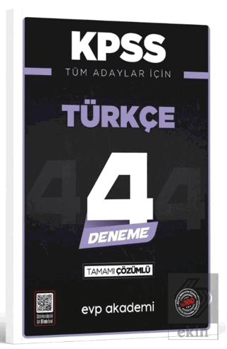 KPSS Tüm Adaylar İçin Türkçe 4 Deneme Tamamı Çözümlü