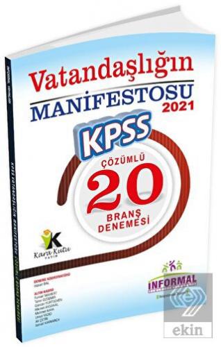 KPSS Vatandaşlık Manifestosu Çözümlü 20 Branş Denemesi 2021