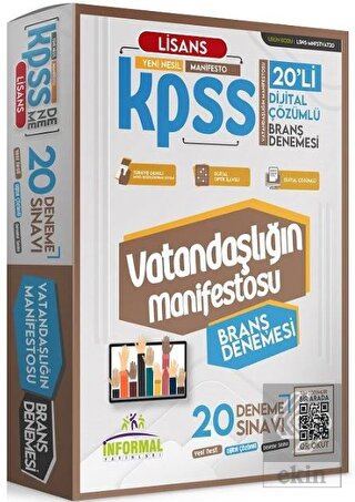 KPSS Vatandaşlık Manifestosu Çözümlü 20 Branş Denemesi 2021