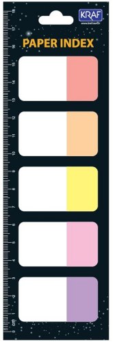 Kraf 1555 İndex Kağıt 25x42mm 5 Renk x 20 Yaprak Flag