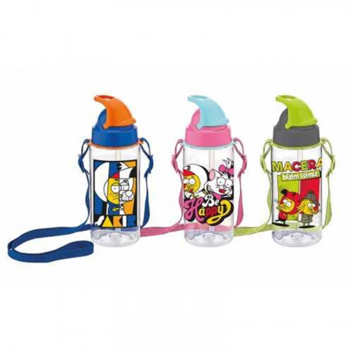 KRAL ŞAKİR DESENLİ PİPETLİ TRITAN MATARA 500CC