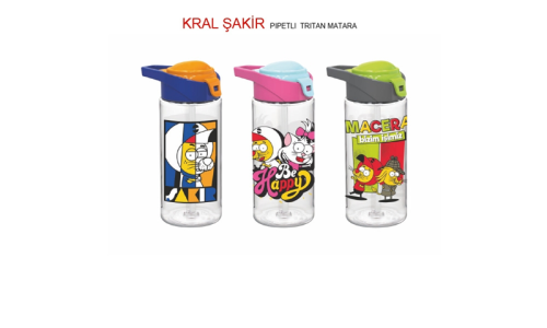 KRAL ŞAKİR PİPETLİ 500cc DESENLİ TRİTAN MATARA