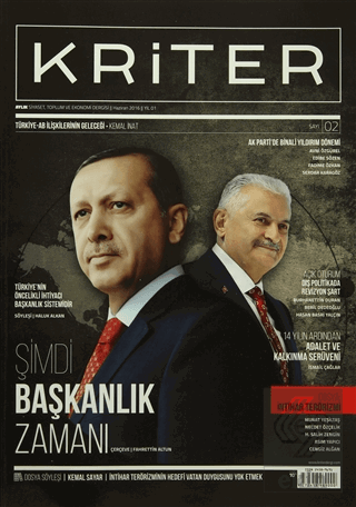 Kriter Aylık Siyaset Toplum ve Ekonomi Dergisi Say