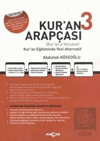 Kur'an Arapçası 3 (Kitap + Çözüm Kitabı)