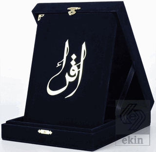 Kur'an-ı Kerim (Orta Boy-Kadife Kutulu Lacivert Re