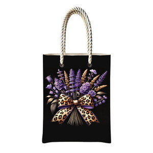 Lavanta Temalı Fermuarlı Günlük Kullanım Bez Çanta